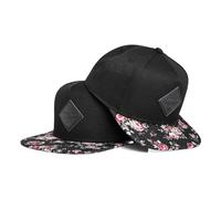 Blackskies® Black Beauty Vol. II Set 2 Cappellini Snapback Genitore e Figlio - Floreale Nero - 49-54 cm
