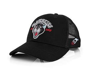 Blackskies Black Panther Baseball cap | Uomo Donna Visiera Premium Snapback felino Selvatico Cappellino Basecap Tattoo Old School - Nero-Blu cap - Unisex Streetwear Outdoor Estate
