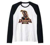 Blacksmith Legend Bladesmith Forge per la Lavorazione dei Metalli Maglia con Maniche Raglan