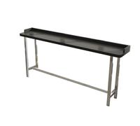 BlackSolidWoodHighTopDiningTable140x40x105cmPubTablewithWroughIronBaseThickTopRoundedEdgesforKitchenDiningRoomBistroHomeUse