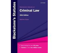Blackstone's Statutes on Criminal Law
