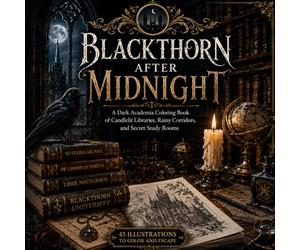Blackthorn After Midnight: A Dark Academia Coloring Book of Candlelit Libraries, Rainy Corridors, and Secret Study Rooms