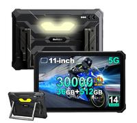 Blackview Active 10 Pro (2025) Tablet 5G Outdoor, 36 GB RAM + 512 GB ROM, 11 pollici, 30000 mAh, 108 MP + 20 MP Infrarossi + 50 MP, Dual SIM NFC/GPS/OTG/IP69K