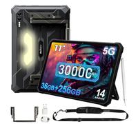 Blackview Active 10 Pro 5G Rugged Tablet 30000mAh Batteria, 36GB+256GB/2TB Rugged Smartphone, 10.95" FHD+ Robusto Tablet, Luce da campeggio, 108MP+50MP, 2 Altoparlanti, IP68, 4G LTE,OTG,GPS,NFC, Nero