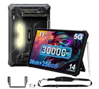 Blackview Active 10 Pro 5G Rugged Tablet 30000mAh Batteria, 36GB+256GB/2TB Rugged Smartphone, 10.95" FHD+ Robusto Tablet, Luce da campeggio, 108MP+50MP, 2 Altoparlanti, IP68, 4G LTE,OTG,GPS,NFC, Nero