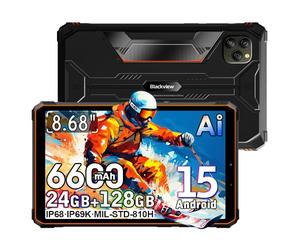 Blackview Active 5 Android 15 Rugged Tablet 8 inch, 24GB+128GB/2TB Tablet in Offerta, Altoparlanti 2W*2, 6600mAh Rugged Smartphone, Dual SIM,4G LTE,5G WIFI,GPS,OTG,NFC,IP68/69K Robusto Tablets