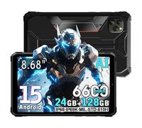 Blackview Active 5 Rugged Tablet PC 8.68 inch, 24GB+128GB+2TB Tablet in Offerta, 6600mAh Rugged Smartphone, Altoparlanti 2W*2, IP68/69K Robusto Tablet Android 15, Dual 4G LTE,5G WIFI,GPS,OTG,NFC, Nero