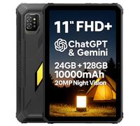 Blackview Active 7 IA Tablet Rugged, 3 Modelli IA, 11" FHD+, Batteria 10000mAh, Luminosa Luce da Campeggio, Android 15 Antiurto Tablet IP68/IP69K, 24GB+128GB, Visione Notturna 20MP, GPS WIFI, Dual SIM