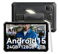 Blackview Active 7 Tablet Rugged 11 Pollici FHD+ Android 15 GeminiAI/20MP Visione Notturna/Luce Campeggio/Dual 4G Rugged Tablet PC 24 GB RAM+128 GB ROM+2 TB TF NFC/GPS/10000mAh/45W/OTG/con Penna Stilo