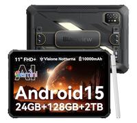 Blackview Active 7 Tablet Rugged 11 Pollici FHD+ Android 15 GeminiAI/20MP Visione Notturna/Luce Campeggio/Dual 4G Rugged Tablet PC 24 GB RAM+128 GB ROM+2 TB TF NFC/GPS/10000mAh/45W/OTG/con Penna Stilo