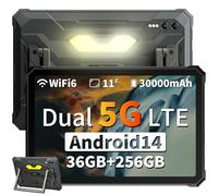 Blackview Active10 Pro Outdoor Tablet 11 pollici, 36 RAM+256 ROM (2TB TF) 30000mAh Batteria, 5G LTE, Rugged Tablet Android 14 Processore 7300, Tablet antiurto con lunga durata della batteria, 5G Wi