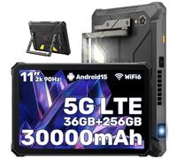Blackview Active12Pro Robusto Tablet con Proiettore da 120", 30000 mAh/Caricabatterie da 120W, 36GB RAM + 256GB ROM, 11 Pollici FHD+ Android15 Rugged Tablet, 108MP + 50MP, Dimensity 7300/Dual 5G LTE