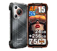 Blackview BL7000 AI 5G Rugged Smartphone Android 15, 24GB+256GB/2TB Telefono Robusto, 6.78" FHD+ 2.4K Telefono Indistruttibile, 50MP AI Fotocamera, 7500mAh,4G,NFC,OTG,GPS,FM,3 Slot Carte,Arancia