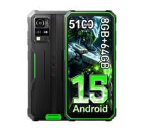 Blackview BV4800 SE (NFC) Téléphone Portable Incassable, 12Go+64Go/TF 1To Octa-Core, Android 15, 6.56" HD+, Smartphone Incassable, 5180mAh, 16MP+8MP, 4G Dual SIM, 3 Slot/GPS/Face ID/NFC Vert