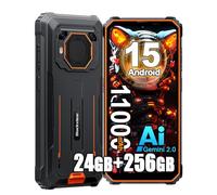 Blackview BV6200 Plus Android 15 Rugged Smartphone 2025, 24GB+256GB/2TB Cellulare Robusto, 98dB Altoparlante 11000mAh Telefono, Fotocamera AI 16MP, 6.56" HD+ Cellulari Resistente IP68,NFC,OTG,Arancio