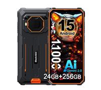 Blackview BV6200 Plus Android 15 Rugged Smartphone 2025, 24GB+256GB/2TB Cellulare Robusto, 98dB Altoparlante 11000mAh Telefono, Fotocamera AI 16MP, 6.56" HD+ Cellulari Resistente IP68,NFC,OTG,Arancio