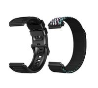 Blackview Cinturino di ricambio per smartwatch W50/W60,Un cinturino in silicone, un cinturino in tessuto,Nero