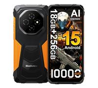 Blackview FORT 1 AI Rugged Smartphone,18GB+256GB/2TB,Batteria 10000mAh 4G Android 15 Telefono Indistruttibile,6.56''HD+90Hz,16MP+8MP AI Fotocamere Cellulare Antiurto, IP68/NFC/OTG/3 slot (Arancione)