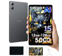 Blackview Link 2 8" Tablet Android 15, 12GB+128GB/2TB TF Mini Tablet da Gioco, Widevine L1, batteria 5000mAh Wifi Tablette, 8MP+5MP, Gemini Al 2.0, 3,5mm Klinke/OTG/GPS/FM/Cover, Nero