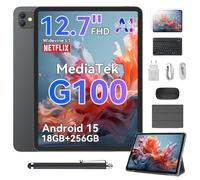Blackview Tablet 12.7 Pollici MediaTek G100 Gemini AI Link 8, 2K+ FHD 2160 * 1600 90Hz 18GB RAM+256GB ROM Android 15/PC Mode/8400mAh/Widevine L1/Face ID/16MP+13MP/GPS/OTG Tablets con Tastiera e Penna