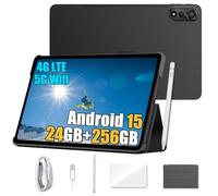 Blackview Mega 2 12 Pollici Tablet Android 15 (2025), 24GB+256GB/2TB TF, Widevine L1, 2000x1200 FHD+, 9000mAh, 5G WiFi 4G LTE Tablet PC Mode, 16MP+8MP, OTG/GPS/Protettiva + Penna intelligente,Nero