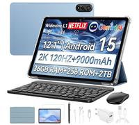 Blackview Mega 2 Tablet 12", Android 15, 36GB RAM 256GB ROM, Dual SIM 4G 5G WiFi, Fotocamere IA, 9000mAh, Widevine L1, GPS, con Tastiera, Mouse, Custodia, Penna