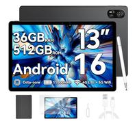 Blackview MEGA 8 Android 16 Tablet 13 Pollici,36GB RAM + 512GB ROM (TF 2TB),Octa Core T620 2.2GHz,50MP+13MP,2K FHD/90Hz,Doppio SIM 4G LTE+5G WiFi Gaming Tablets,11000mAh/18W,Widevine L1/AI/GPS/Pen
