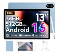 Blackview MEGA 8 Android 16 Tablet 13 Pollici,36GB RAM + 512GB ROM (TF 2TB),Octa Core T620 2.2GHz,50MP+13MP,2K FHD/90Hz,Doppio SIM 4G LTE+5G WiFi Gaming Tablets,11000mAh/18W,Widevine L1/AI/GPS/Pen
