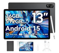 Blackview MEGA 8 Android 16 Tablet 13 Pollici,36GB RAM + 512GB ROM (TF 2TB),Octa Core T620 2.2GHz,50MP+13MP,2K FHD/90Hz,Doppio SIM 4G LTE+5G WiFi Gaming Tablets,11000mAh/18W,Widevine L1/AI/GPS/Pen