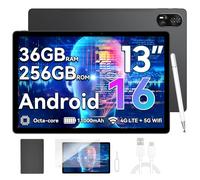 Blackview MEGA8 Tablet 13 Pollici Android 16,36GB RAM + 256GB ROM, Display 2K FHD 90Hz, 4G LTE + WiFi 5G, Processore Octa-Core T620, Doppia Fotocamera AI 50MP+13MP, Batteria 11000mAh, Face ID