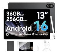 Blackview MEGA8 Tablet 13 Pollici Android 16,36GB RAM + 256GB ROM, Display 2K FHD 90Hz, 4G LTE + WiFi 5G, Processore Octa-Core T620, Doppia Fotocamera AI 50MP+13MP, Batteria 11000mAh, Face ID