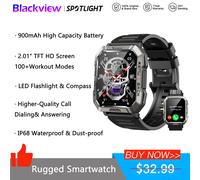 Blackview Nuovo Smart Watch 2.01 ''Display HD Orologi da uomo per esterni con illuminazione di emergenza Chiamata Bluetooth Smartwatch impermeabile