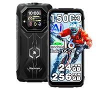 Blackview Rock 1 Android 16 Rugged Smartphone 4G, 24GB+256GB, 6.56" FHD+Doppio Display, 15000mAh Telefono Robusto, 16MP+20MP Visione Notturna, Telefono Impermeabile IP68, NFC, OTG, Gemini Al, Nero