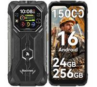 Blackview ROCK 1 Rugged Smartphone Android 16 per Outdoor ed Esploratori | 15000mAh Telefono Indistruttibile,Doppio Schermo,24GB+256GB,Fotocamera Notturna 20MP,IP69K/NFC/3 Anni di Garanzia