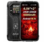 Blackview ROCK 1 Smartphone Rugged Android 16, Doppio Schermo 6.56'' +2'', Batteria 15000mAh, Helio G81 24GB+256GB, LED 120LM, Fotocamera Notturna 20MP, Telefono Impermeabile IP68, GEMINI AI, NFC GPS