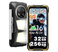 Blackview ROCK 2 PRO 5G Rugged Smartphone Lampada campeggio 400 lm, Android 16, 32GB+256GB AI telefono, 6.67 FHD+120Hz, 15000mAh, 16MP+13MP, Telefono Indistruttibile IP68&IP69K/WiFi 5/NFC/OTG/Giallo