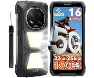 Blackview ROCK 2 Pro Rugged Smartphone, Android 16 Smartphone Rugged 5G 32GB+256GB, 6.67" HD+ Display 120Hz 15000mAh IP69K Telefono Rugged, 16MP AI Kamera, NFC/OTG/GPS/Gemini AI/Glove Mode 2.0