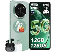 Blackview Shark 6 Smartphone 5G, 6.88''HD 120Hz Telefono Cellulare, Telefoni Android 15, Cellulari 12GB+128GB, Unisoc T8100, 5000mAh, 16+8MP, 5G Dual SIM/OTG/NFC/Face ID/Fingerprint