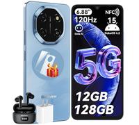 Blackview Shark 6 Smartphone 5G, Telefono Cellulare 6.88'' HD 120Hz, Android 15, Unisoc T8100, 12GB+128GB/2TB TF, 5000mAh, 16MP+8MP, 5G Dual SIM/OTG/NFC/Face ID/Fingerprint