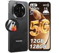 Blackview Shark 6 Smartphone 5G, Telefono Cellulare 6.88'' HD 120Hz, Android 15, Unisoc T8100, 12GB+128GB/2TB TF, 5000mAh, 16MP+8MP, 5G Dual SIM/OTG/NFC/Face ID/Fingerprint