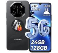 Blackview Shark 6 Smartphone 5G, Telefono Cellulare 6.88'' HD 120Hz, Android 15, Unisoc T8100, 24GB+128GB/2TB TF, 5000mAh, 16MP+8MP, 5G Dual SIM/OTG/NFC/Face ID/Fingerprint