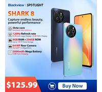 Blackview SHARK 8 Smartphone Android13 G99 Telefono cellulare 6.78'' 120Hz 2.4K Display 8GB+8GB RAM, 128GB/256GB ROM 64MP Cellulare Scorching Gold