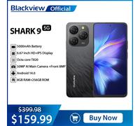 Blackview SHARK 9 5G Smartphone Display HD da 6,67", T820 Octa core, 8 GB + 256 GB, telefono con fotocamera AI da 50 MP 5000 mAh 18 W Ricarica rapida NFC Blue