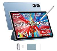 Blackview Tab 16 Pro Tablet 11 pollici, Android 14 24 GB RAM 256 GB ROM (2 TB TF) 4G LTE 5G WiFi Tablet con penna e custodia, 13 MP+8 MP, 7700 mAh, display 2K Widevine L1, GPS