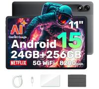 Blackview Tablet 11 Pollici Android 15 Gemini AI, 24 GB RAM + 256 GB ROM (2 TB TF) 8200 mAh/1920 * 1200 FHD IPS Widevide L1/Mode PC/Face ID/Octa-Core Tablet con scheda SIM, con Cover