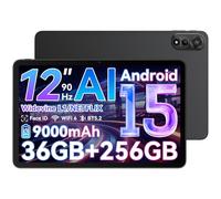 Blackview Tablet 12 Pollici Android 15 Tablet 90Hz, 36GB RAM+ 256GB ROM/2TB TF, Octa-core 2.0GHz Chip, 9000mAh|1200 * 2000 IPS|WiFi 6|16MP + 8MP| BT5.2|Widevine L1|GMS|GPS|Face ID