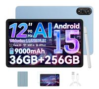 Blackview Tablet 12 Pollici Android 15 Tablet 90Hz, 36GB RAM+ 256GB ROM/2TB TF, Octa-core 2.0GHz Chip, 9000mAh|1200 * 2000 IPS|WiFi 6|16MP + 8MP| BT5.2|Widevine L1|GMS|GPS|Face ID