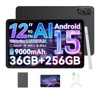 Blackview Tablet 12 Pollici Android 15 Tablet 90Hz, 36GB RAM+ 256GB ROM/2TB TF, Octa-core 2.0GHz Chip, 9000mAh|1200 * 2000 IPS|WiFi 6|16MP + 8MP| BT5.2|Widevine L1|GMS|GPS|Face ID