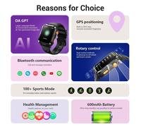 Blackview W10 Bluetooth GPS 1,83'' Nero Orologio Sportivo Quadrato