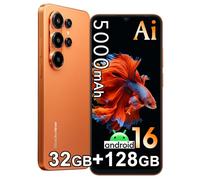 Blackview Wave 10 Android 16 Smartphone sbloccato, 32GB+128GB/2TB AI Telefono Cellular, 6.88" HD+ 120Hz, 5000mAh, Fotocamera AI 32MP+13MP, 4G LTE Dual SIM, WiFi 5/GPS/OTG/FM/Custodia inclusa, Arancia